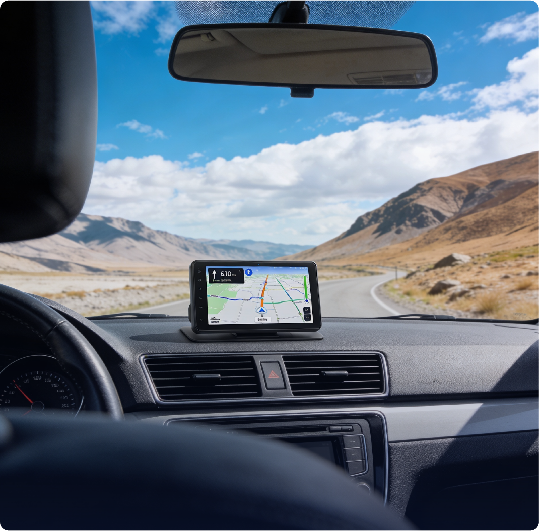 Interior del coche con GPS